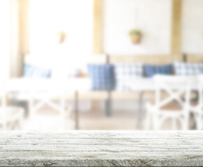 Table Top And Blur Restaurant Of Background