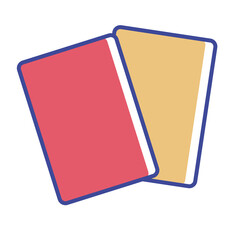 Isolated red and yellow cards soccer elemnts icon- Vector