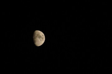 Moon in dark sky. Galicia,SpaIN