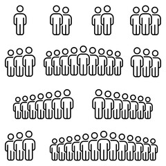 People Icons Line Work Group Team Vector