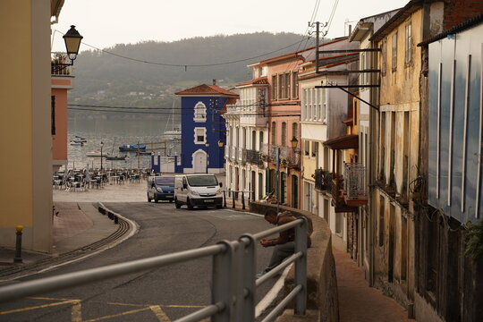 Street in Redes, beautiful fishing village of Galicia,Spain
