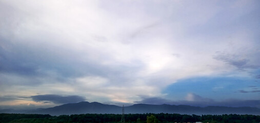 Beautiful landscape of mountain and clouds in sky