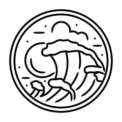 sea waves badge design