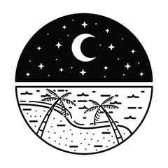 beach schene badge design