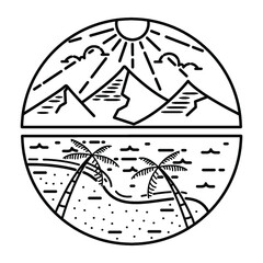 beach schene badge design