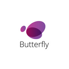 Simple flat butterfly logo concept