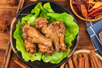 fowl stewed with soy sauce，Chicken Wing Root