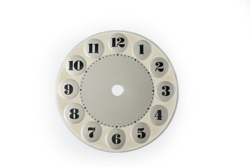 Retro clock face on a white background