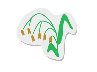 Sticker of tattoo green grass in modern style. Hand drawing vector illustration color