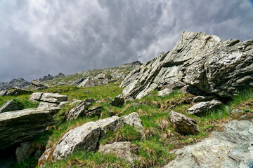 Hochgebirgslandschaft  am Großglockner mit den Bergen der Glocknergruppe und der Pasterze, Nationalpark Hohe Tauern, Osttirol und Kärnten, Österreich