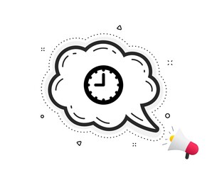 Clock icon. Quote speech bubble. Time sign. Office Watch or Timer symbol. Quotation marks. Classic time icon. Vector