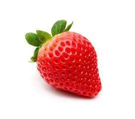 Stack strawberries on white background 