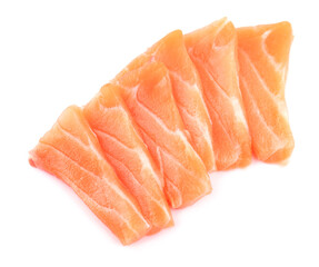Salmon Sashimi isolated on white background