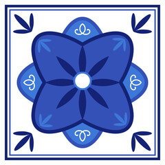 Azulejos portuguese traditional ornamental tile