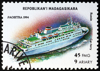 Postage stamp Malagasy 1994 Russian Car Ferry