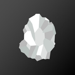 Crystal. Isolated object. Vector illustration. Flat style. Gemstone.
