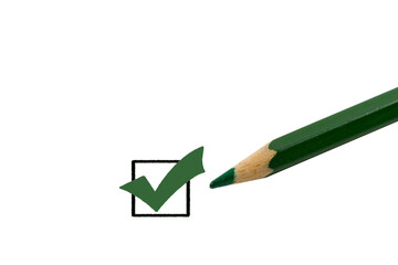 Grünes Kästchen markiert mit grünem Stift