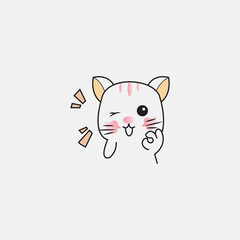 Cute cartoon cat icon design vector illustration