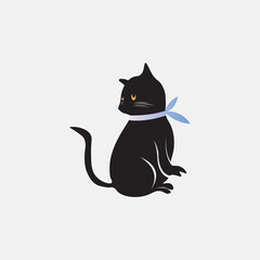 Cute cartoon cat icon design vector illustration