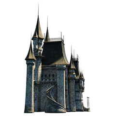 Fototapeta na wymiar Castle Academy Fantasy Architecture, 3D illustration, 3D rendering