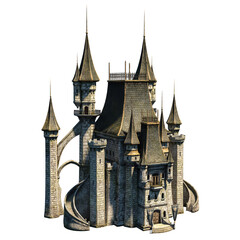 Obraz premium Castle Academy Fantasy Architecture, 3D illustration, 3D rendering