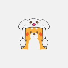 panda doll cute color vector design illustration