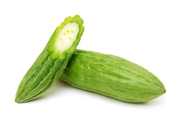Bitter melon on white background