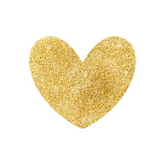 Gold glitter heart. Vector illustration.