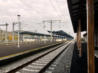 Fototapeta na wymiar Estación de ferrocarril de Copsa Mica. Rumanía