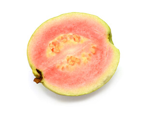 Three White Guava Fruits Isolated on White Background