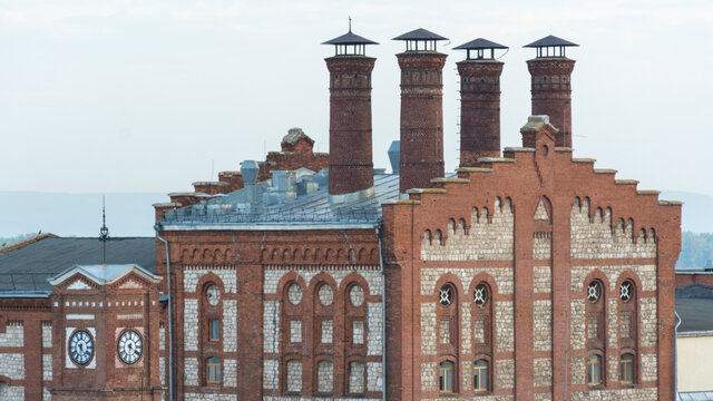 Pipes of the old brewery in Samara