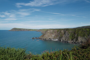 Fototapeta na wymiar Views of Dinas Head and the surrounding rugged coastline in North Pembrokeshire