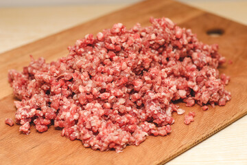 Fresh minced meat for home cooking.