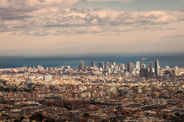 Barcelona city view from above