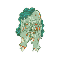 Vector Illustration of Scared Zombie