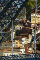 Dom Luis I Bridge and Ribeira district of Porto, Portugal