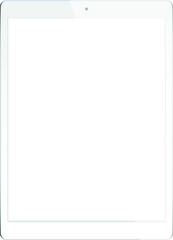 White Digital Tablet with Blank Screen,  Vector Illustration