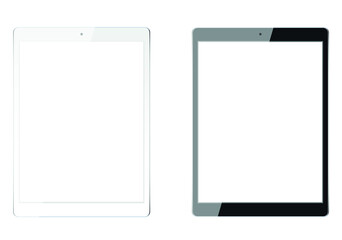 Modern Digital Tablets Isolated on White with Clipping Path for Screens