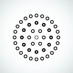 Halftone dots in circle form. round logo . vector dotted frame . design element