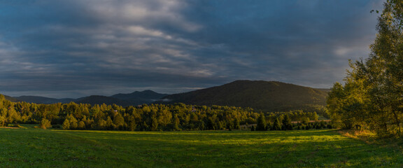 Obraz premium Sunrise near Przyslup village in summer color morning