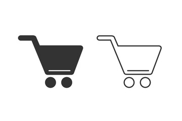 Shopping line icon set vector. Shopping cart icon