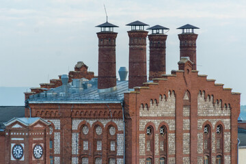 Pipes of the old brewery in Samara