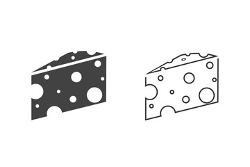 Cheese Line Icon Set. Farm Product Element Illustration As A Simple Vector Sign & Trendy Symbol for Design, Websites, Presentation or Application