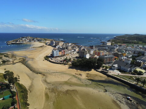 San Cibrao San Ciprian, coastal village of  Galicia, Spain. Aerial Drone Photo