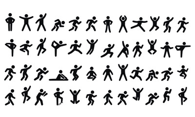Fototapeta  Active lifestyle people and vitality vector icon set,runners active lifestyle icons obraz