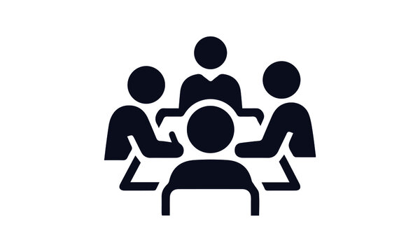 boardroom meeting icon vector black and white  business