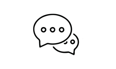 chat icon vector design black and white