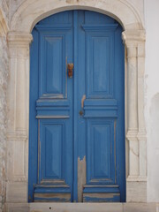old wooden door in greece