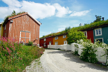 Fototapeta na wymiar Coloured houses in Mo I Rana Norway