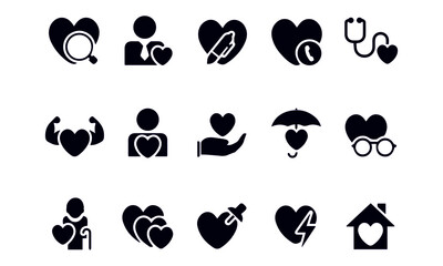 Heart icon set vector design 
